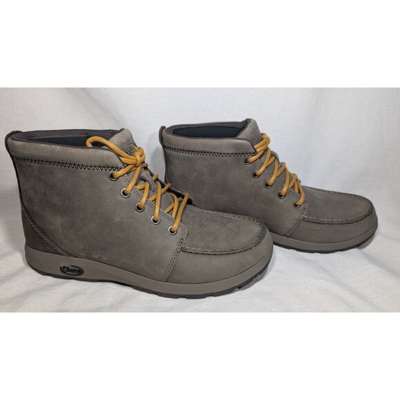 Chaco Mens Brio Leather Lace Up Boots Sz 7 Bungee Performance Work Outdoors - Picture 1 of 8